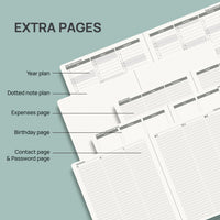 2026 Week-to-View Hardback Diary Large 26.5x21.5cm 100gsm Inner Pocket â Aquamarine