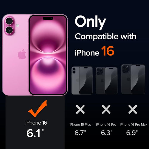 ivoler 3 in 1 Camera Cover for iPhone 16 6.1-Inch Case, 2 Pack Tempered Glass Screen Protector, Slim Soft TPU Shockproof Anti-Scratch Silicone - Clear
