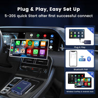 Carlinkit 4.0, 2025 NEW Upgrade, Wireless CarPlay & Android Auto Adapter UK,Convert OEM Wired CarPlay to Wireless Android Auto&CarPlay, 5.8GHz Low Latency,Compatible with 600+ Car Models from 2017