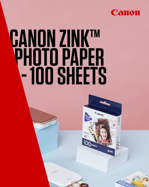 Canon ZinkTM Photo Paper - Sticky-Backed 2x3" Photo Paper (90 x Sheets) - Print Phone Photos for Personalised Stickers