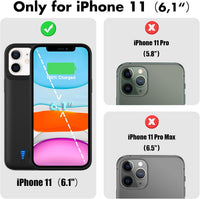 Giabuao Battery Case for iPhone 11, Real 8500mAh Slim Rechargeable Extended Charging Case, Portable Protective Phone Case with Battery for iPhone 11, 6.1 inch - Black