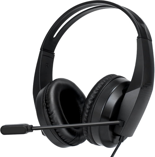 Grstltd Wired Headset with Mic for Laptop - Computer Headset for Kids Teens Adults with Noise Canceling Microphone & Volume Control - 3.5mm Stereo Headphones with Mute for Home Office Class