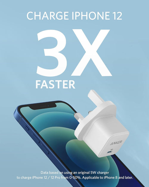 USB C Plug, Anker 20W USB C Charger - Fast Charging PowerPort III Cube Charger, Compatible with iPhone 17/16/16 Plus/16 Pro/16 Pro Max, 15/14/13/12 Series, Galaxy, iPad (Cable Not Included)