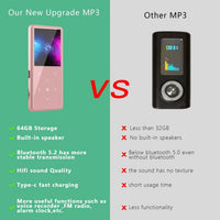 64GB Bluetooth MP3 Player HiFi Sound, FM Radio, Voice Recorder â Black