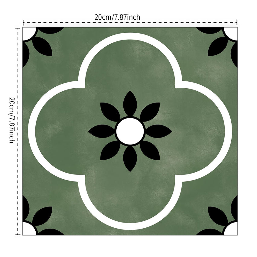 Alwayspon 20 Pcs Retro Green Floor Stickers â 20cm x 8inch