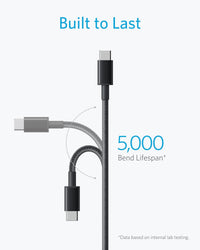 Anker USB C to USB C Cable, 60W Fast Charging Cable (2-Pack, 6 ft, Black) | For iPhone 17 Series, iPad mini 6, and More