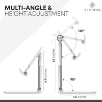 ZEPTRON Mobile Stand Holder - Portable & Adjustable Desk Cell Phone Stand for iPhone 15 14 Pro Max Plus, 13 12 Pro Max Mini, 11 Pro, Xs, XR, X, 8, 6s, SE, Samsung S23, 4"-8" Mobile Phones