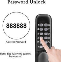 Pin Door Lock, Mechanical Combination Lock, Chrome Latch Keyless Entry, Anti Theft Codes Deadbolt Lock for Bidirectional Gate Glass Door