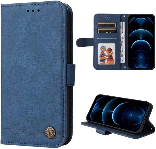 SEAHAI Case for Sony Xperia 10 VI Leather PU Wallet Folio Stand Cover, Ultra-thin Shockproof Case Kickstand with Credit Card Slots TPU Shell Magnetic Close - Blue