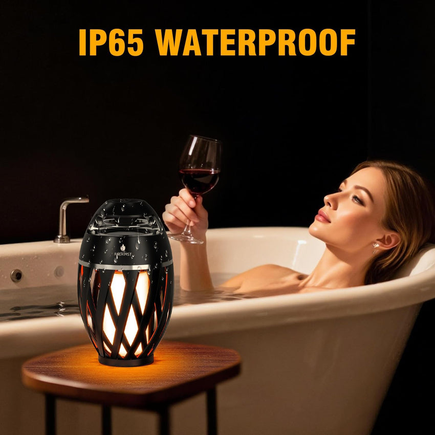 Bluetooth Outdoor Speakers Waterproof Auto-Pairing 24H Playtime LED Lights