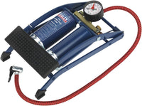 Sealey Twin-Barrel Foot Pump Foot Pump Inflator Red