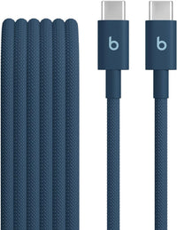 Beats USB-C to USB-C Woven Cable, Fast Charging, Durable/Tangle-Free, Compatible Charger for Apple & Android Devices (1.5 m) - Nitro Navy