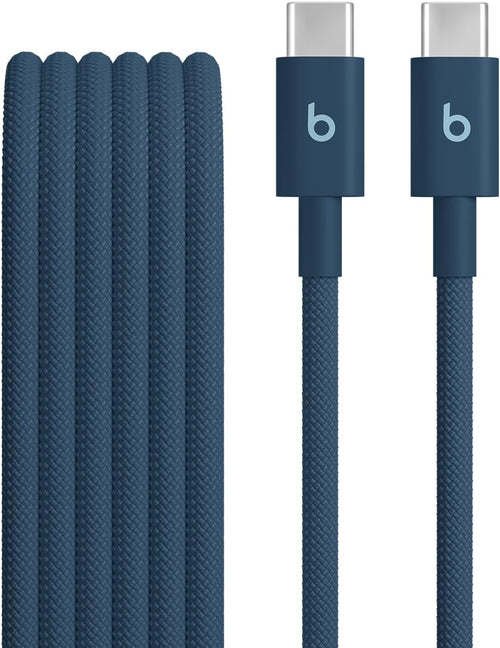 Beats USB-C to USB-C Woven Cable, Fast Charging, Durable/Tangle-Free, Compatible Charger for Apple & Android Devices (1.5 m) - Nitro Navy