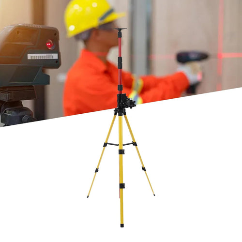 Ejoyous Telescoping Pole, 114 to 388cm Level Support Pole Stainless Steel Laser Level Telescoping Mounting Pole Multifunctional Telescoping Level Support Rod with Adjustable Base