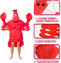 EraSpooky Adult Red Lobster Crab Mens Ladies Fancy Dress Costume One Size Animal