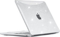EooCoo Sparkly Case compatible for Macbook Air 13 inch M4 M3 M2 2025 2024 2022 Release, A3240 A3113 A2681 with Touch ID, Transparent Plastic Hard Shell Cover Mac 13.6 - Glitter Crystal Clear