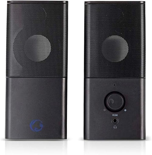 Nedis 18W 2.0 Gaming Speakers for PC & Laptop, USB & 3.5mm, Compact Stereo Sound with Volume Control - Black