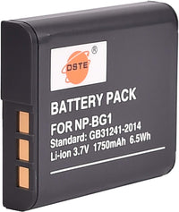 DSTE 2PCS NP-BG1 (1750mAh/3.7V) Battery Compatible with Sony DSC-N1 DSC-N2 DSC-T100 DSC-W35 DSC-W50 DSC-W55 DSC-W70 DSC-W80 DSC-W90 DSC-W100