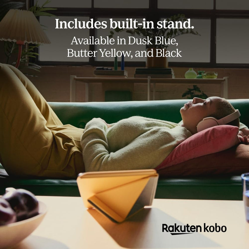 Kobo Libra Colour SleepCover Case | Butter Yellow | Sleep/Wake Technology | Built-In 2-Way Stand | Vegan Leather | Compatible with 7" Kobo Libra Colour eReader