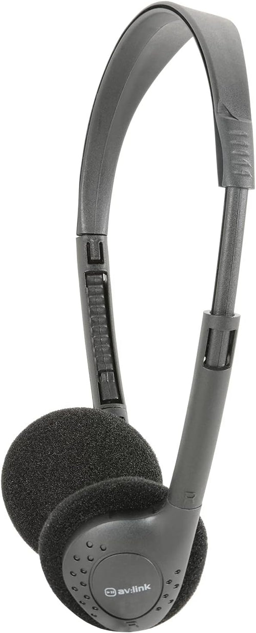 AV:Link | Lightweight Stereo Headphones | Black