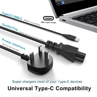 Universal Byprlvps 45W Chromebook Charger Type-C Compatible with Acer,Lenovo,Hp Chromebook Charger,Asus,Samsung,Google,Dell Laptop USB C Fast Charging Power Adapter UK Replacement