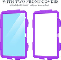 SEYMAC stock Case for iPad 10th Generation 10.9 Inch 2022, Full-Body Drop Protection with Screen Protector, Rotating Stand/Hand Strap & Pencil Holder for iPad 10 Case A2696/ A2757/ A2777, Camo+Purple