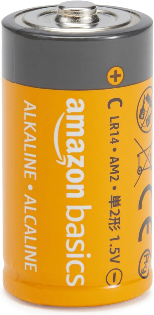 Amazon Basics 12-Pack C Cell All-Purpose Alkaline Batteries, 1.5 Volt, 5-Year Shelf Life