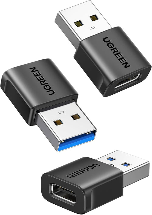 UGREEN USB to USB C Adapter, Car Fast Charging Adaptor, 3 Pack 10Gbps Data Transfer Type C Female to USB 3.0 Male Converter Compatible with iPhone 16/15, iPad Air/Mini, Apple Watch, Samsung Galaxy S24