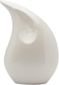 Royal Rapture Urn for ashes Cremation Memorial funeral Teardrop Jar Love Urns decorative Human Adult Child (White, 12") RT01-05