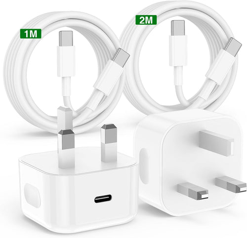 3m IPhone 17/16/16E Charger, (2Pack) 20W USB C Chargers Plug for IPhone 17/16/15 Pro Max,16 Plus,Woven Long Fast Charging Cable Lead for iPad Pro 12.9/11,iPad Air 5/4th,Mini 7th/6th,10th Gen,AirPods 4