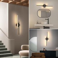 Riserva Indoor MAINS WIRED Wall Lamp LED, 24W Modern Black, 3000K Warm Light, Long Wall Sconce Acrylic for Bedroom, Hallway, Living Room, Dining Room, Staircase