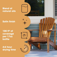 Furniture Clinic Danish Oil for Wood - Premium Finishing Oil to Enhance The Natural Beauty of Oak, Pine & Wooden Worktop Surfaces - Seal & Protect for a Satin Finish - 500ml