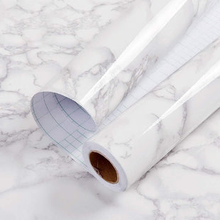 Hode Marble Sticky Back Plastic 60cm X 10m Granite White Grey Vinyl Wrap Contact Paper Self Adhesive Wallpaper Waterproof PVC Roll for Kitchen Countertop Furniture Easy to Remove