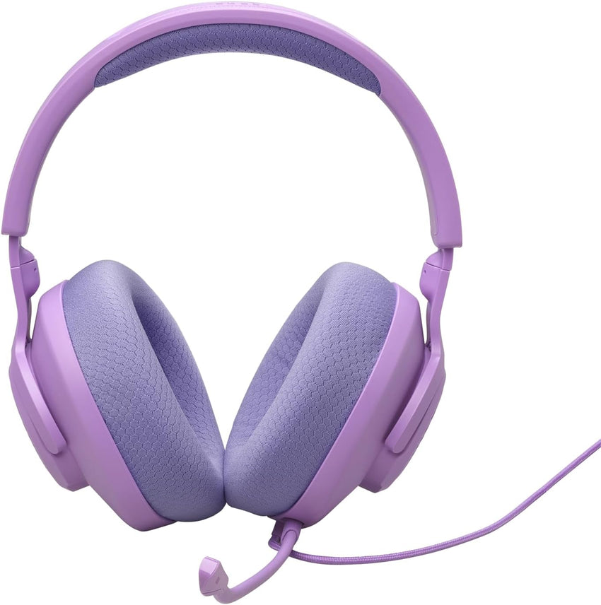 JBL Quantum 100M2 Wired Over-Ear Gaming Headset with JBL QuantumSOUND Signature and 3.5 mm Headphone Jack, Multi-Platform Compatibility, Detachable Mic, Mute Option, White
