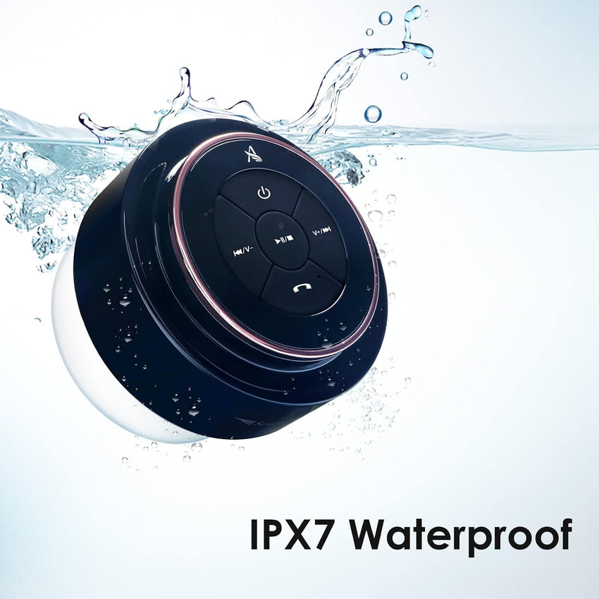 Xleader Shower Speaker, Certified IPX7 Waterproof Bluetooth Speaker with suction cup and mic for Bathroom, Crystal sound & Rich Bass, up to 12h playtime, Electronics Gifts for Girl Women,Pink rose