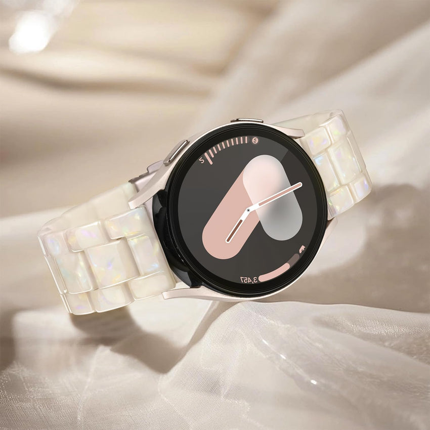 Compatible with Samsung Galaxy Watch 7/6/5/4 40mm 44mm, Watch FE 40mm, Samsung Galaxy Watch 5 Pro, Watch 6 Classic 43/47mm Strap, Light Resin Strap for Samsung Watch 4 Classic/Active 2