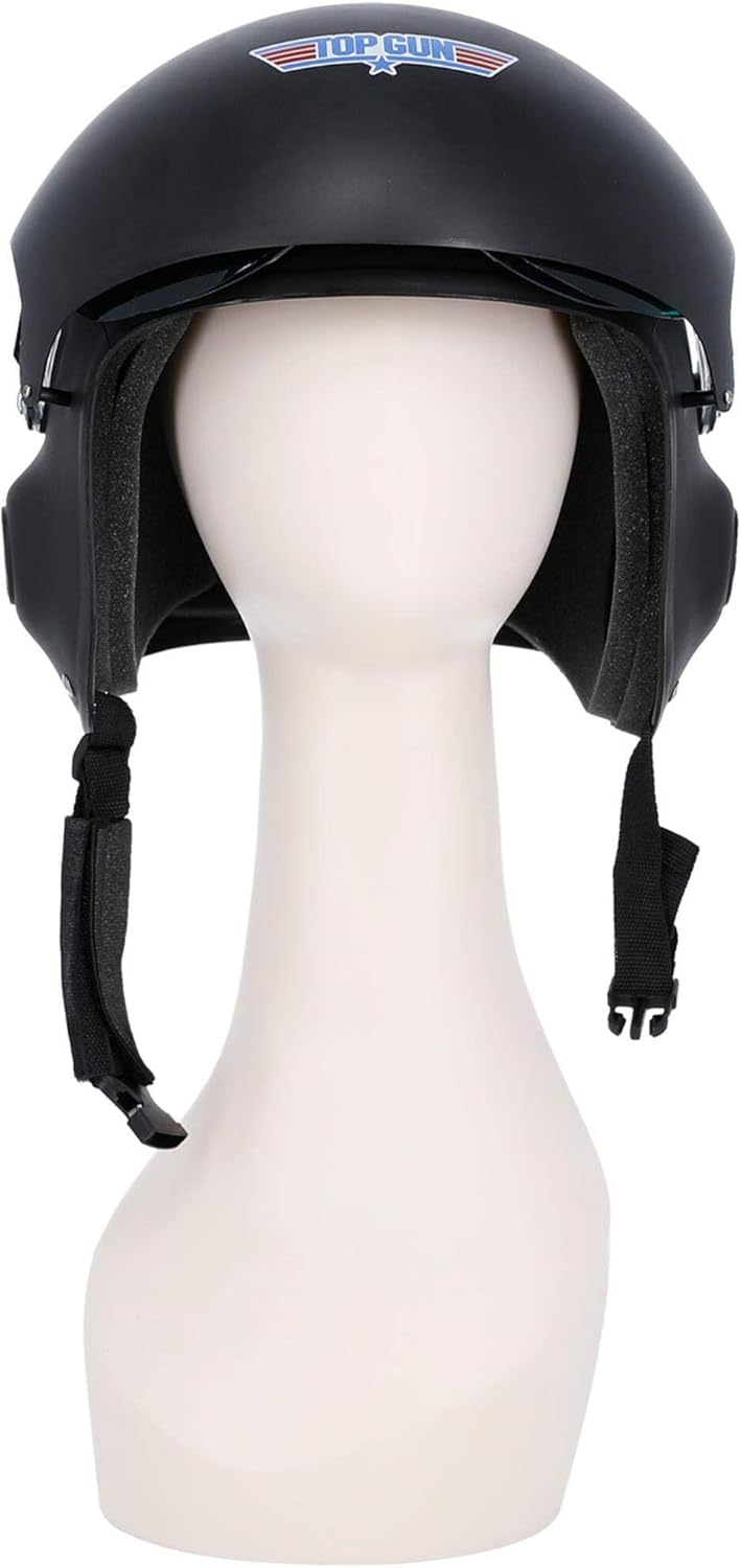 Top Gun Deluxe Helmet Adjustable Visor Chin Strap â Black