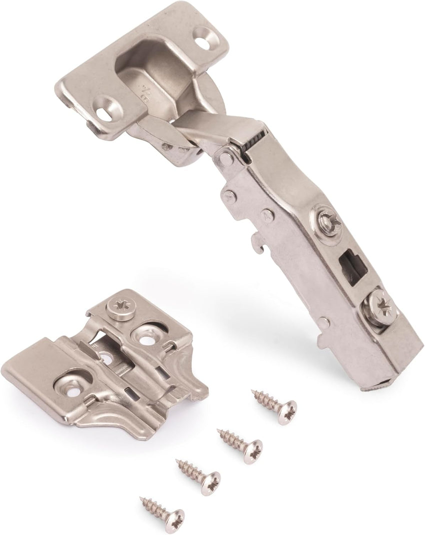 Full Overlay Cabinet Hinges Ã35mm Soft Close 105Â° Opening Eccentric Adjustment â Pack of 20