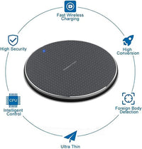 INDOTEAM Wireless Charger Pad | 15W Fast Wireless Charging Pad - Compatible with Samsung, iPhone and Other Qi Compatible Phones | Qi Wire-less Charger Adapter | 15W Fast Wire-less Charging Adaptor
