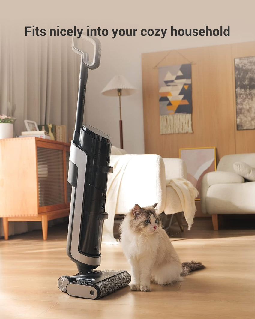 EZVIZ Cordless Wet-Dry Vacuum Cleaner, Sweep & Mop, Self-Cleaning, Anti-Bacteria, Anti-Odor, Clean up to 200mÂ², Ozone Sterilization Air-Dry, Stain Sensing, Dual-Tank, LED, Safe for Pet (RH2)