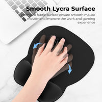 EooCoo Ergonomic Mouse Pad with Wrist Rest, Memory Foam Support Mousepad | Non-Slip Base for Computer, Cafe, Home & Office, 9.64 x 8.26 in Office Desk Accessories, Carpal Tunnel Relief