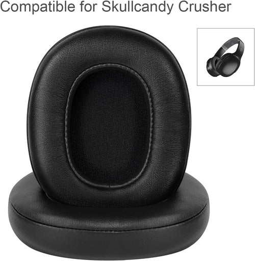 ELZO Replacement Earpads Cushions for Skullcandy Crusher Evo/Wireless/ANC, Professional Ear Pads for Hesh 3/EVO/ANC, Softer Protein Leather, Noise Isolation, Memory Foam, Added Thickness (Black)
