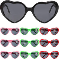 10 Neon Heart Sunglasses Fun Cute Bulk Random Colour