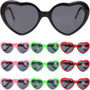 10 Neon Heart Sunglasses Fun Cute Bulk Random Colour