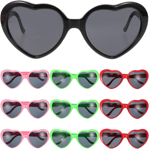 10 Neon Heart Sunglasses Fun Cute Bulk Random Colour