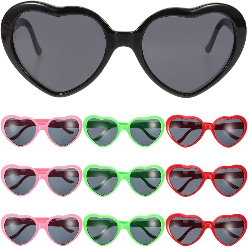 10 Neon Heart Sunglasses Fun Cute Bulk Random Colour
