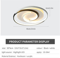 Modern LED Ceiling Light Dimmable Geometric Design â Black 50cm