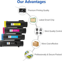 Compatible Toner Cartridge 6510 6515 for Xerox Phaser 6510 6510DN 6510DNI 6510DNM 6510N WorkCentre 6515 6515DN 6515DNI 6515DNW 6515DNM 6515N 6515NWï¼Black 5500 & CMY 4300 Pages,BCMY 4 packï¼