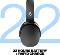 Skullcandy Hesh ANC Wireless Over-Ear Bluetooth Headphones, GRADE C Active Noise Cancelling, Up to 22 Hrs Battery, Foldable Lightweight Design, Microphone for iPhone Android - True Black