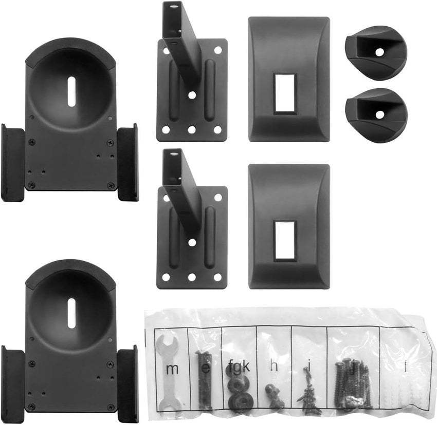 suptek Dual Side Clamping Bookshelf Speaker Wall Mounting Bracket Adjustable for Large Surrounding Sound Speakers, Hold up to 30kgs Each Black SPM201XL (2 Packs)